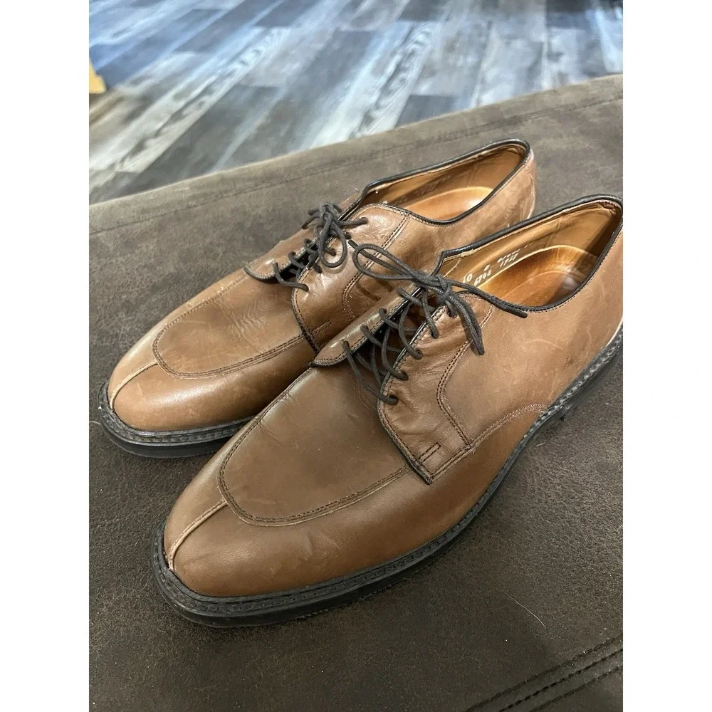 Allen Edmonds Shoes Split Toe Derby Men's 10D Brown Leather Business City Preppy